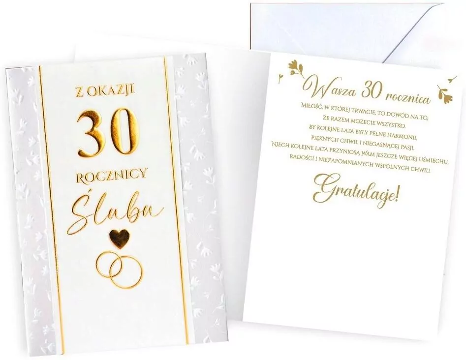 Karnet Rocznica ślubu 30 - tantis.pl