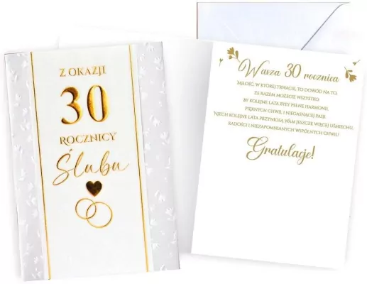 Karnet Rocznica ślubu 30