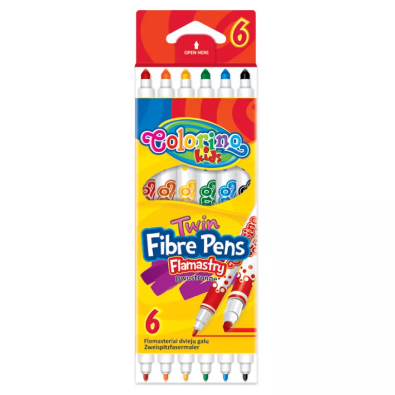 Flamastry colorino kids dwustronne 6 kolorów - tantis.pl