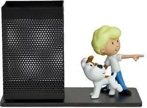 Przybornik biurkowy z figurkami: Chłopiec i Reksio - tantis.pl