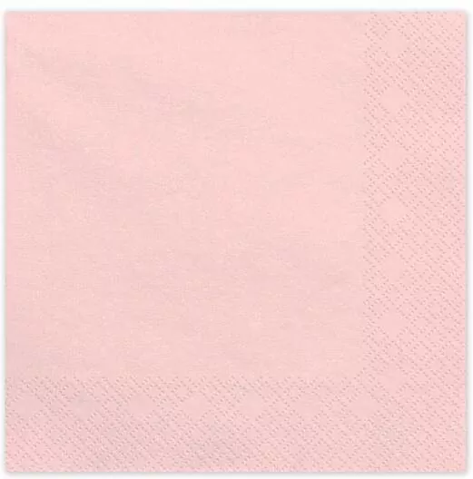 Serwetki papierowe jasny różowy 33x33cm - tantis.pl