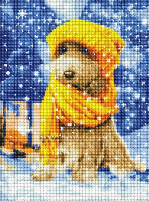 Diamentowa mozaika - Futrzany przyjaciel 30x40cm - tantis.pl