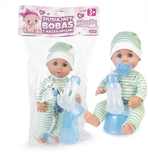 Lalka Natalia siusiający bobas z akcesoriami 30cm - tantis.pl