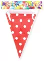 Girlanda flagi w kropki czerwona 27.5cmx6m - tantis.pl