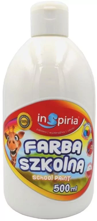 Farba szkolna 500ml, biała - tantis.pl