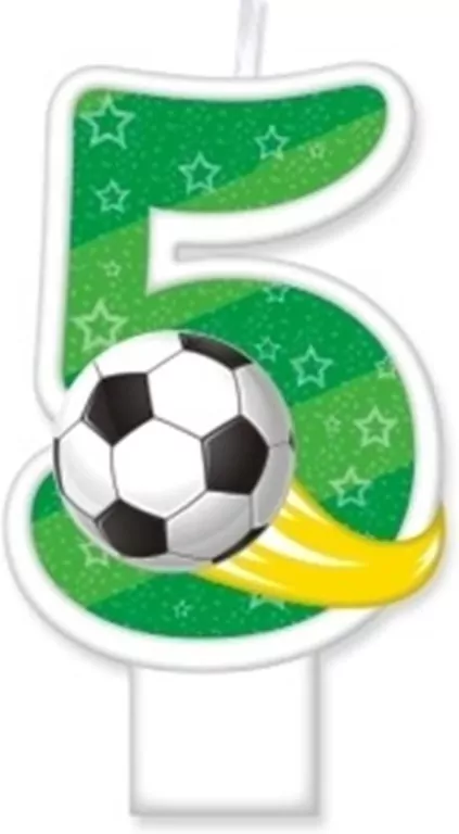Świeczka urodzinowa Piłka 8cm Cyfra 5 SF-159-5 - tantis.pl