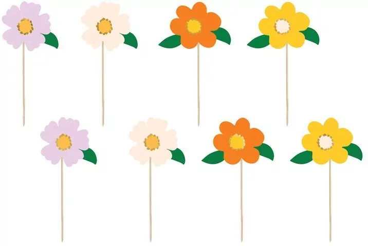 Toppery na tort kwiaty 13cm 8szt - tantis.pl