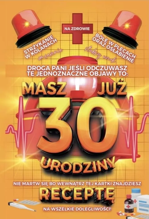 Karnet Urodzinowy z receptą 30 - tantis.pl