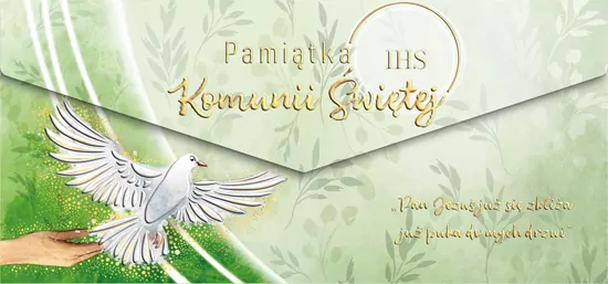 Koperta Komunia Gołab na dłoni - tantis.pl