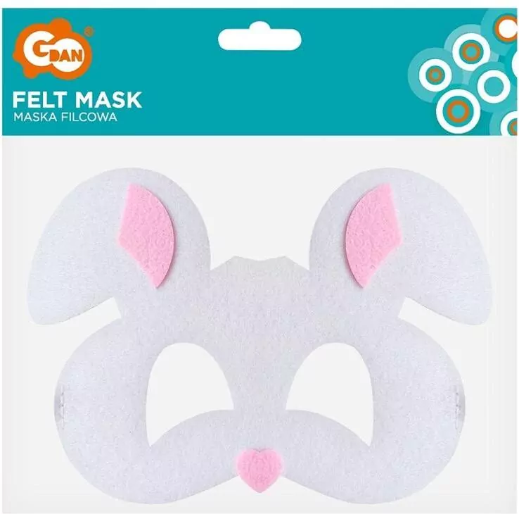 Maska filcowa królik 18.5x13cm - tantis.pl