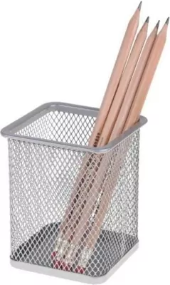 Kubek przybornik kwadratowy, srebrny