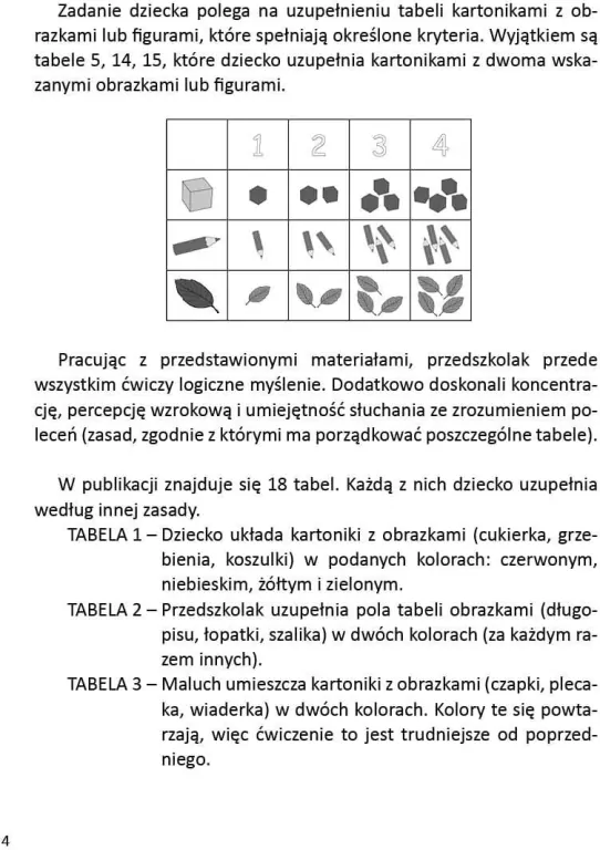 Uzupełnianki logiczne. Materiały usprawniające logiczne myślenie i umiejętność kategoryzowania - tantis.pl