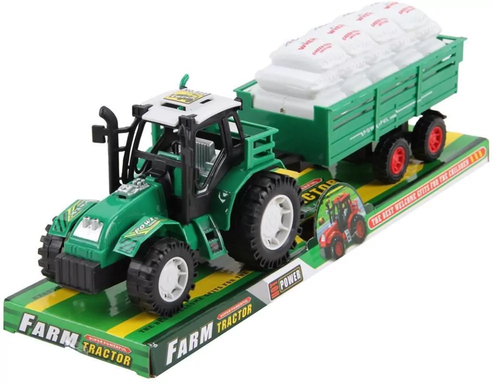 Traktor z przyczepą i ziarnem - tantis.pl