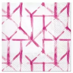 Serwetki Watercolor Grid różowe 33x33cm