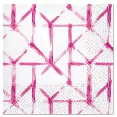 Serwetki Watercolor Grid różowe 33x33cm