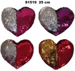 Poduszka Serce cekinowe 25cm MIX