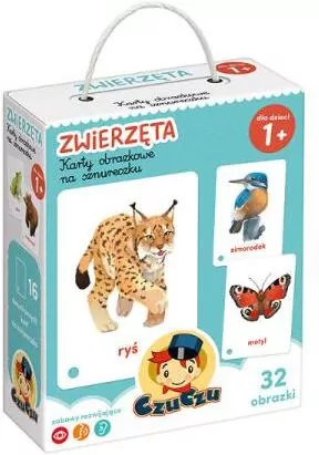 CzuCzu. Karty obrazkowe na sznurku Zwierzęta 2+ - tantis.pl