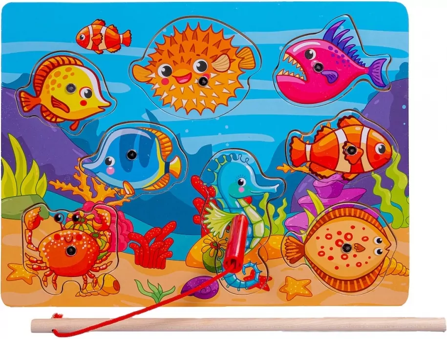 Układanka drewniana. Łowienie rybek - tantis.pl