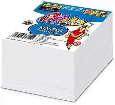 Kostka klejona ECO 85x85x50mm biała