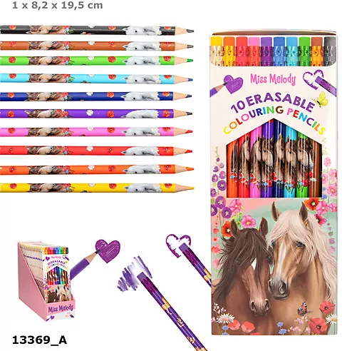 Kredki ścieralne Miss Melody 10 kolorów 13369A - tantis.pl