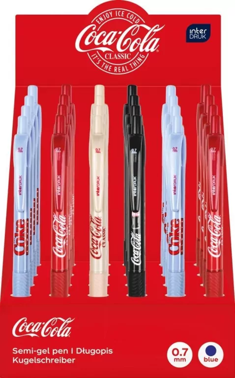 Długopis automatyczny Coca-Cola nieb. mix (24szt) - tantis.pl