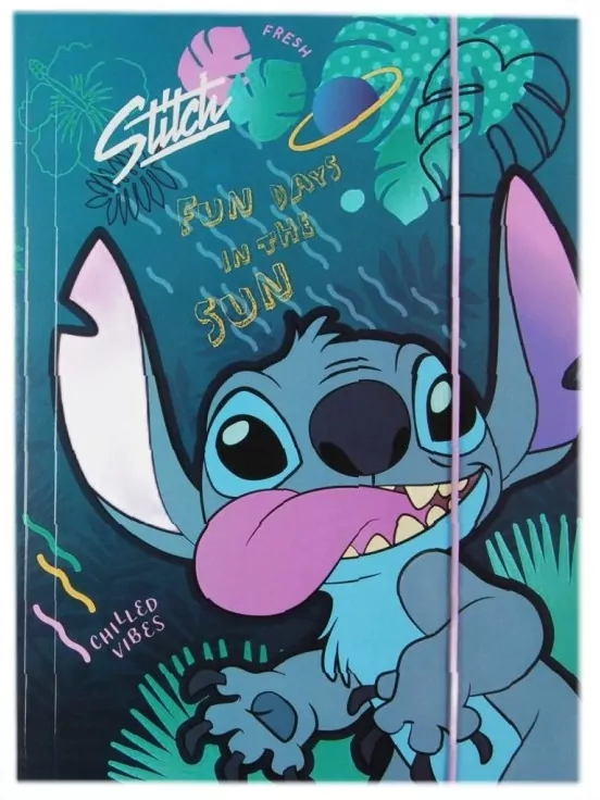 Teczka tekturowa A4 z gumką DISNEY CORE Stitch wzór 3 - tantis.pl
