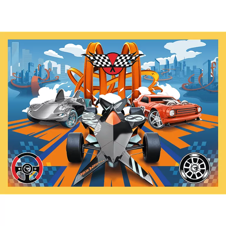 Pojazdy Hot Wheels. Puzzle 4w1. 34627 - tantis.pl