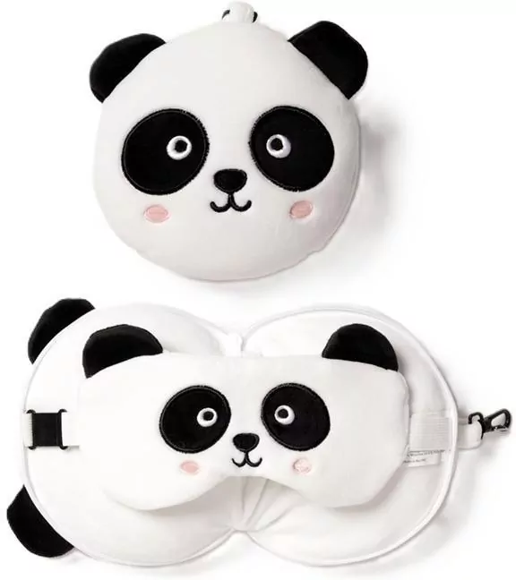 Poduszka podróżna i maska na oczy Panda - tantis.pl