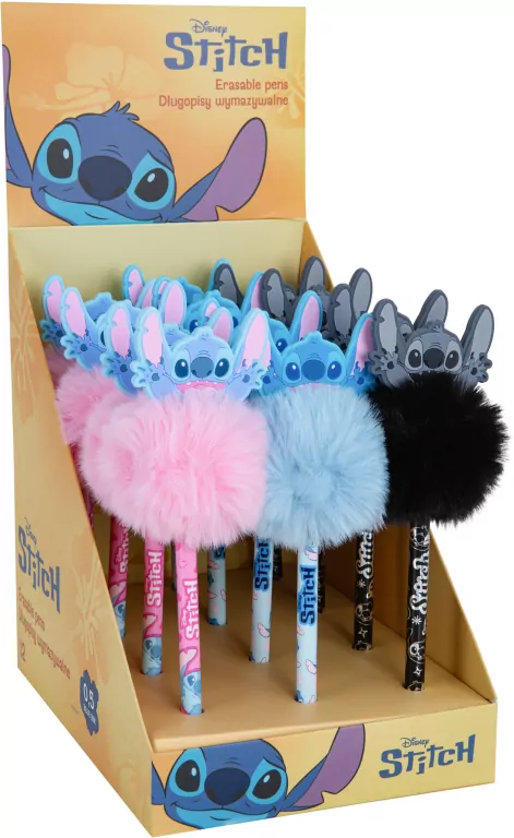 Display długopis wymazywalny Disney Fluffy Stitch 12 sztuk - tantis.pl