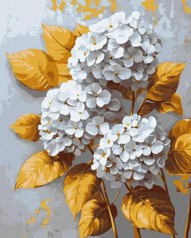Malowanie po numerach - Złota hortensja 40x50cm - tantis.pl