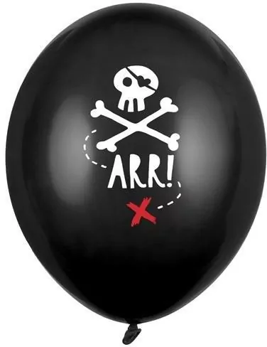 Balony Piraci Pastel Black30cm 6szt - tantis.pl