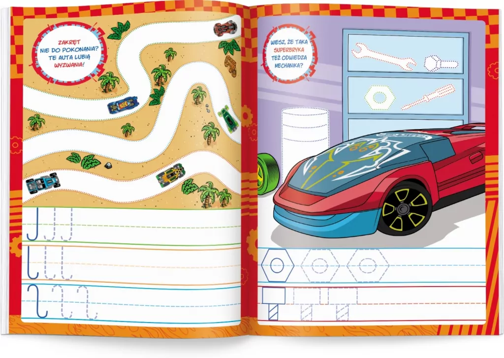 Mattel Hot Wheels. Rysujemy szlaczki - tantis.pl