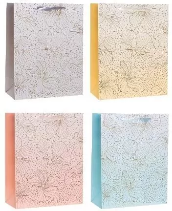 Torebka ozdobna 26x23x12cm hot-stamp mix ROZETTE. 1 sztuka - tantis.pl