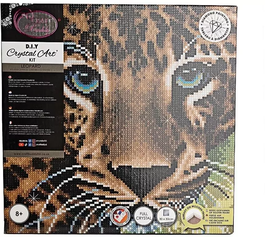 Obraz na płótnie 30x30cm z mozaiką Lampart - tantis.pl