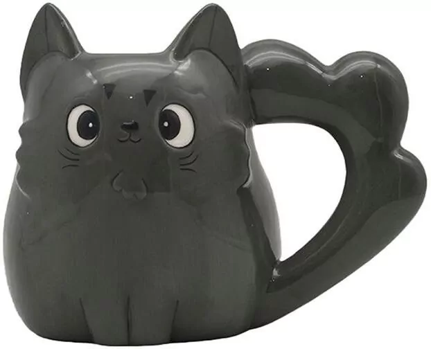 Kubek ceramiczny - Kot ciemny szary Beans&Co Cats - tantis.pl