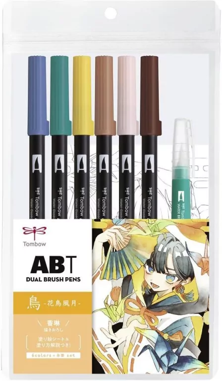 Zestaw Manga Bird 6 x ABT + wodny pędzel - tantis.pl
