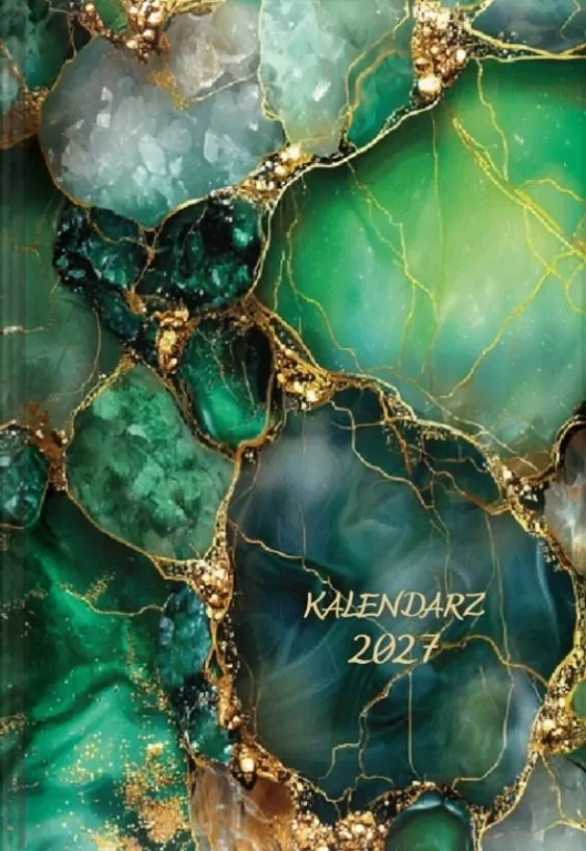 Kalendarz dzienny 2027 A5 marmur zielony - tantis.pl