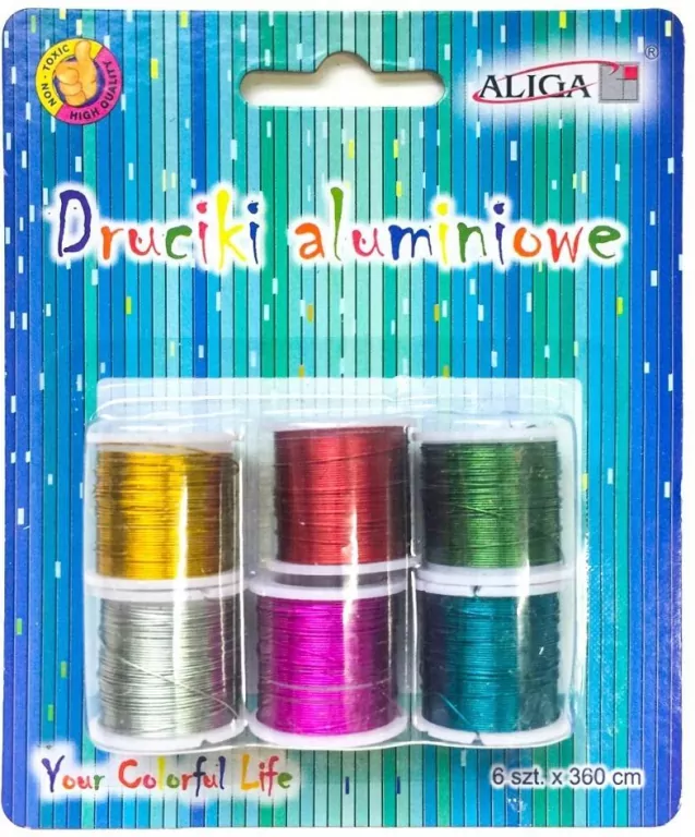 Druciki aluminiowe na szpulkach 0,3mmx3m 6szt - tantis.pl