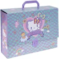 Teczka przestrzenna tekturowa z gumką A4 Hello Kitty pink wzór 2 - tantis.pl