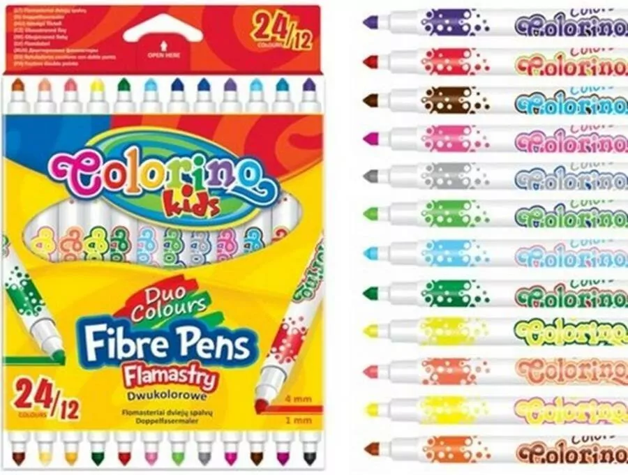 Flamastry Colorino kids dwukolorowe 12 sztuk 24 kolorów - tantis.pl