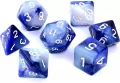 Komplet kości RPG. Fioletowo-srebrne. Dwukolorowe. REBEL - tantis.pl