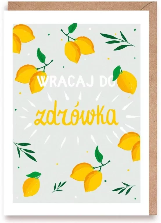 Kartka okolicznościowa Życzenia zdrowia cytryny - tantis.pl