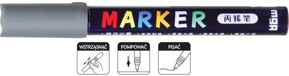 Marker akrylowy 1-2mm szary  M&G - tantis.pl