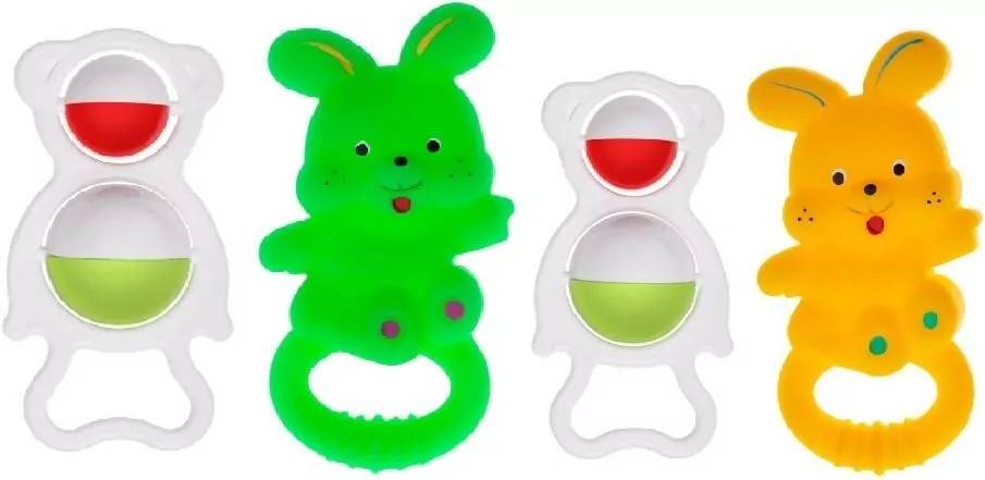 Gryzak dla dzieci zając z grzechotką MIX - tantis.pl