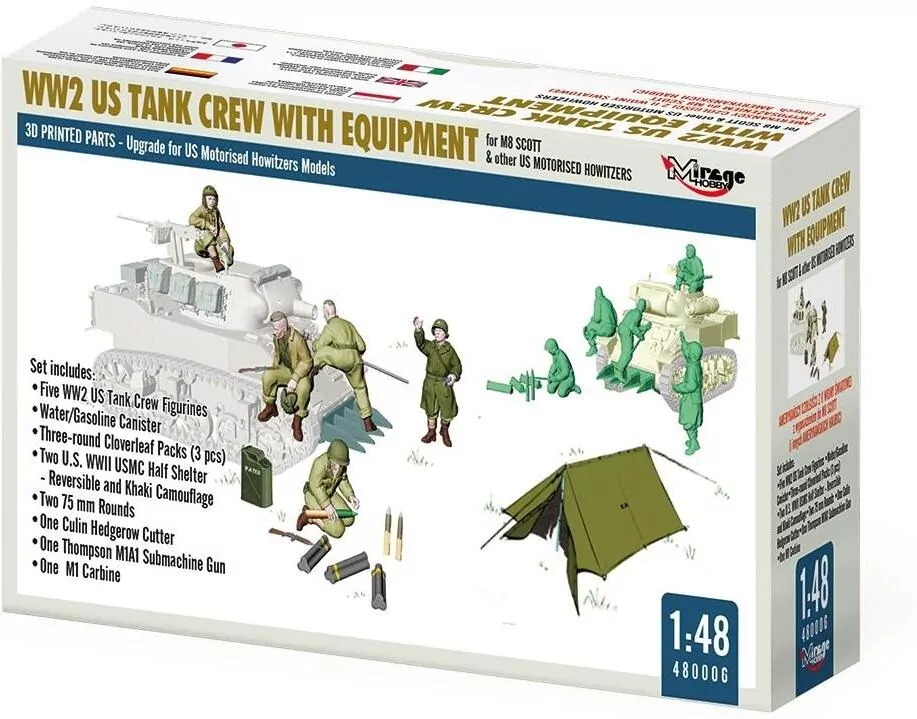 WWII Załoga czołgu USA z wyposażeniem 1:48 - tantis.pl