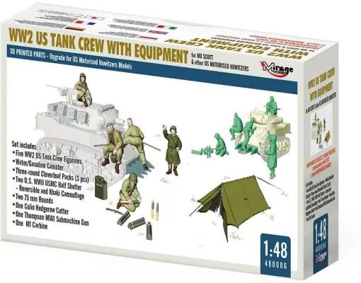 WWII Załoga czołgu USA z wyposażeniem 1:48