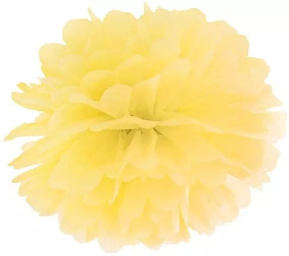 Pompon bibułowy żółty 25cm - tantis.pl