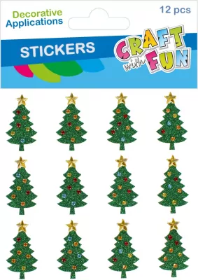 Ozdoba BN Naklejki Choinka brokat CF