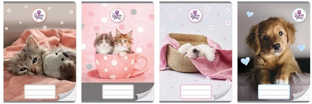 Zeszyt The Sweet Pets. A5/16K kratka. 20 sztuk - tantis.pl