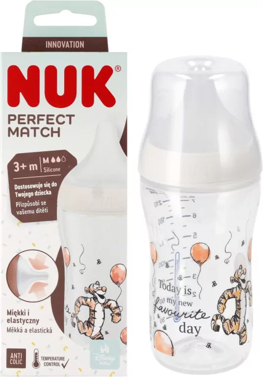 NUK. Butelka z silikonowym smoczkiem. 260 ml. Tygrys - tantis.pl